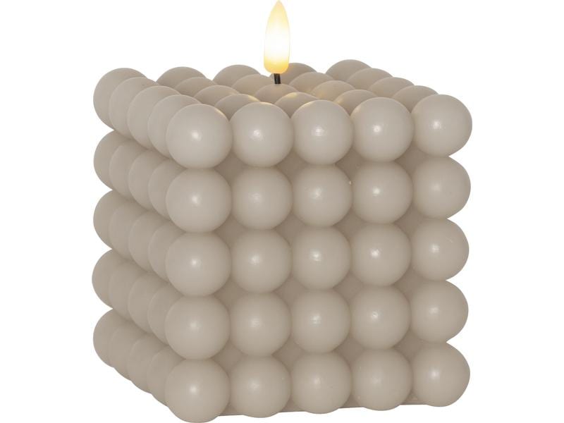 Star Trading LED-Kerze Pillar Flamme Dot, 10 x 12.5 cm, Bei Kerze aus Wachs mit LED Leuchte