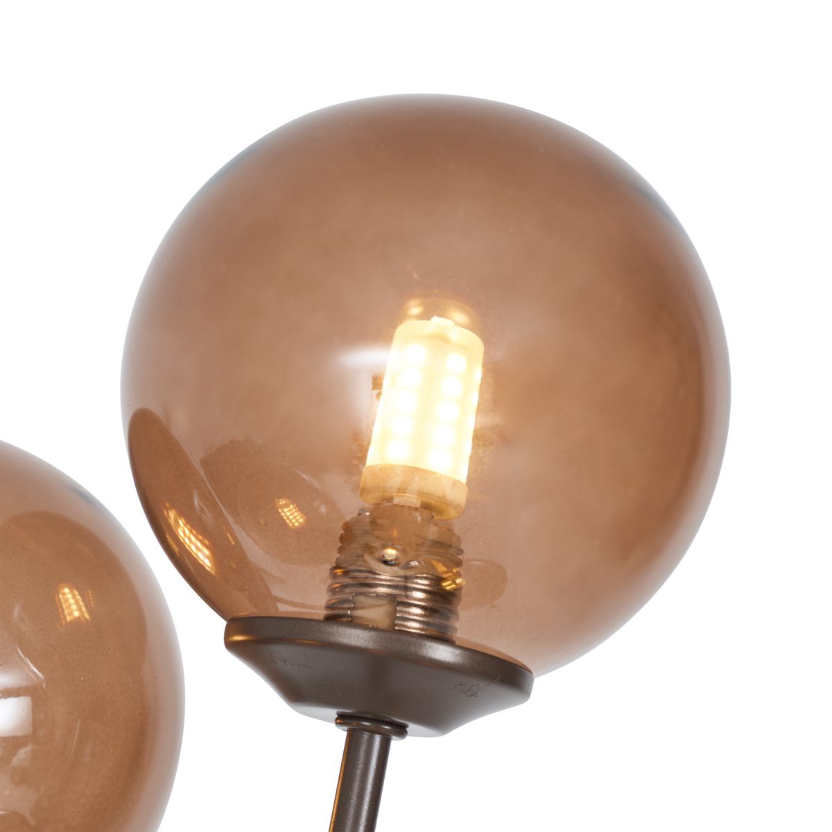 Design vloerlamp brons met brons glas 5-lichts - Athens