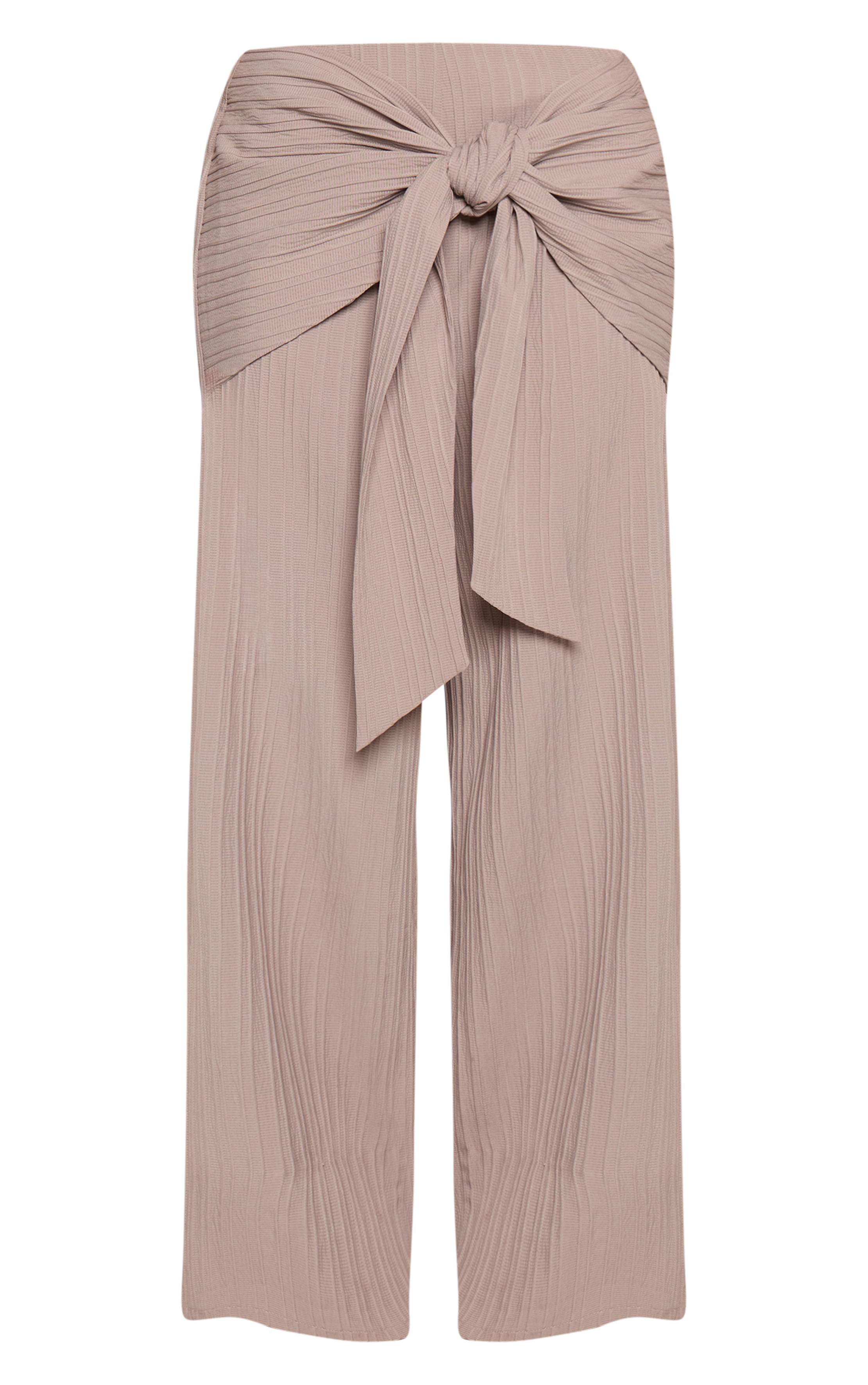 Champignon Pantalon Texturé Tissé À Nouer Avec Effet Cache-cœur