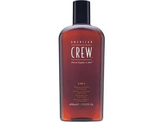 American Crew, 3-In-1 Classic, Hair Shampoo, Conditioner & Shower Gel 3-In-1, For Hydration, 450 ml