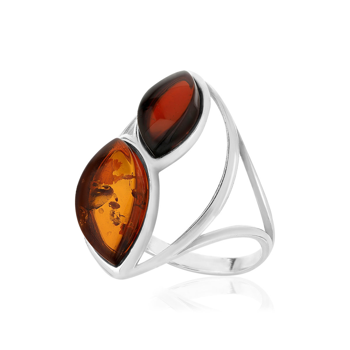 Bague argent 925 ambre