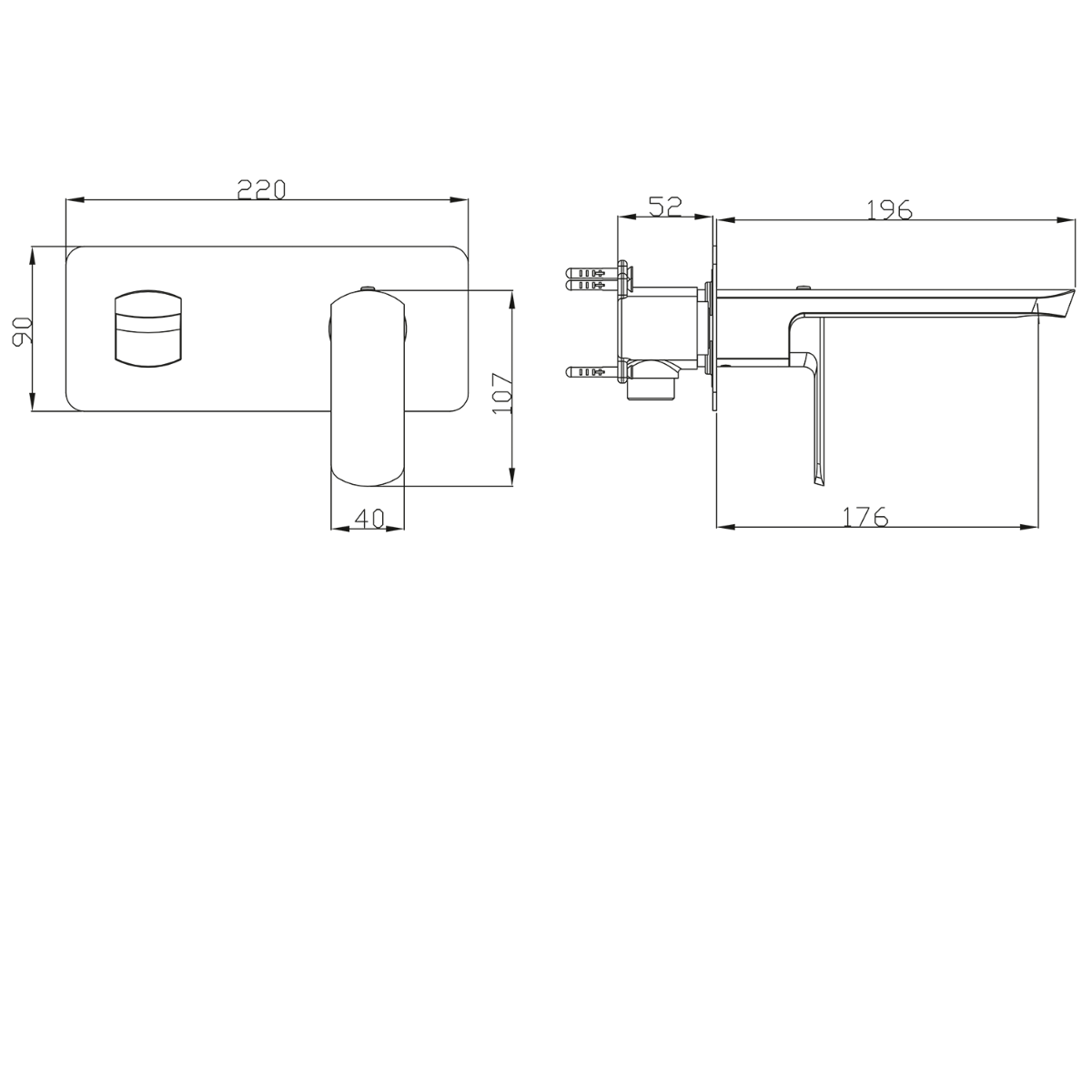 Sapho Mixona inbouw wastafelkraan chroom