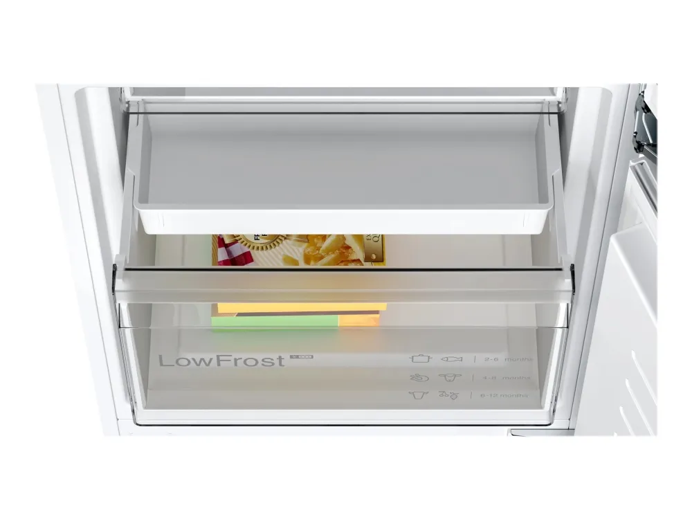 Bosch Serie | 4 KIV86VFE1 - Køleskab/fryser - bund-fryser - til indbygning - niche - bredde: 56 cm - dybde: 55 cm - højde: 177.5 cm - 267 liter - Klasse E - Fladhængsel