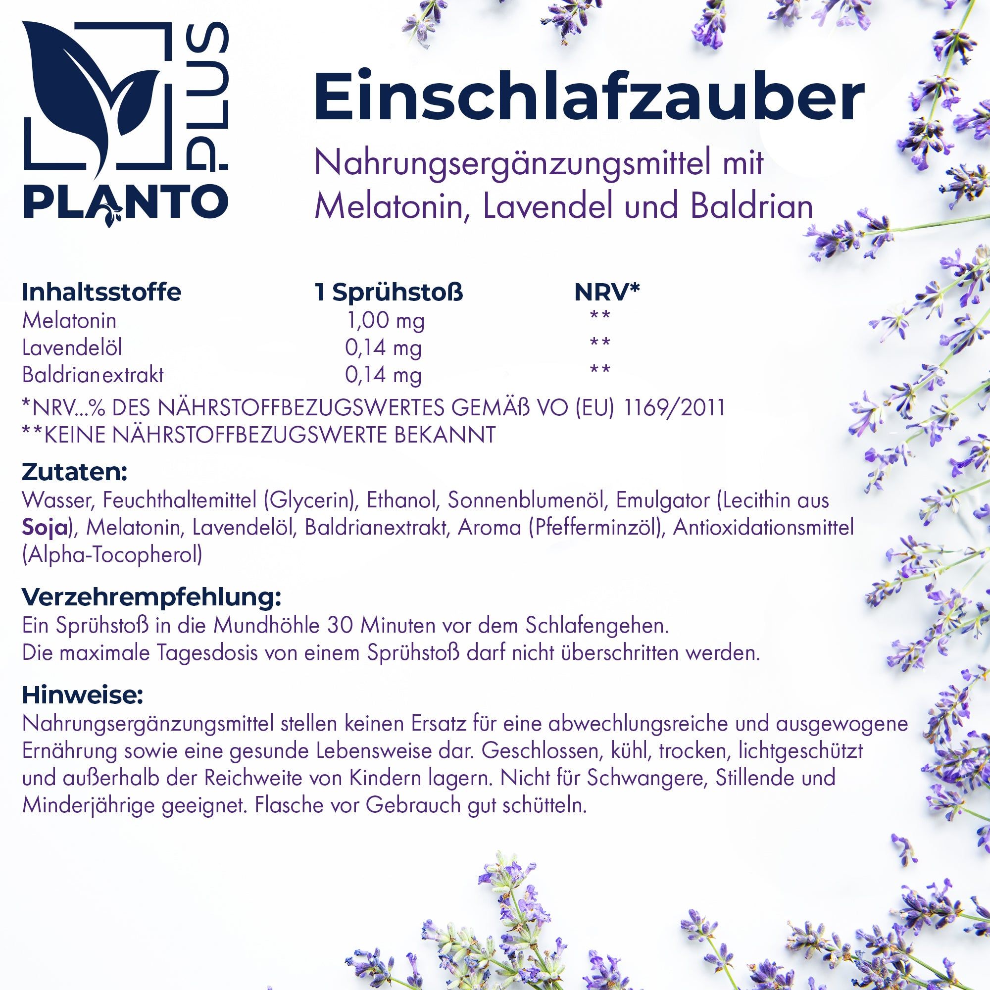 PLANTOPLUS Einschlafzauber Spray mit Melatonin