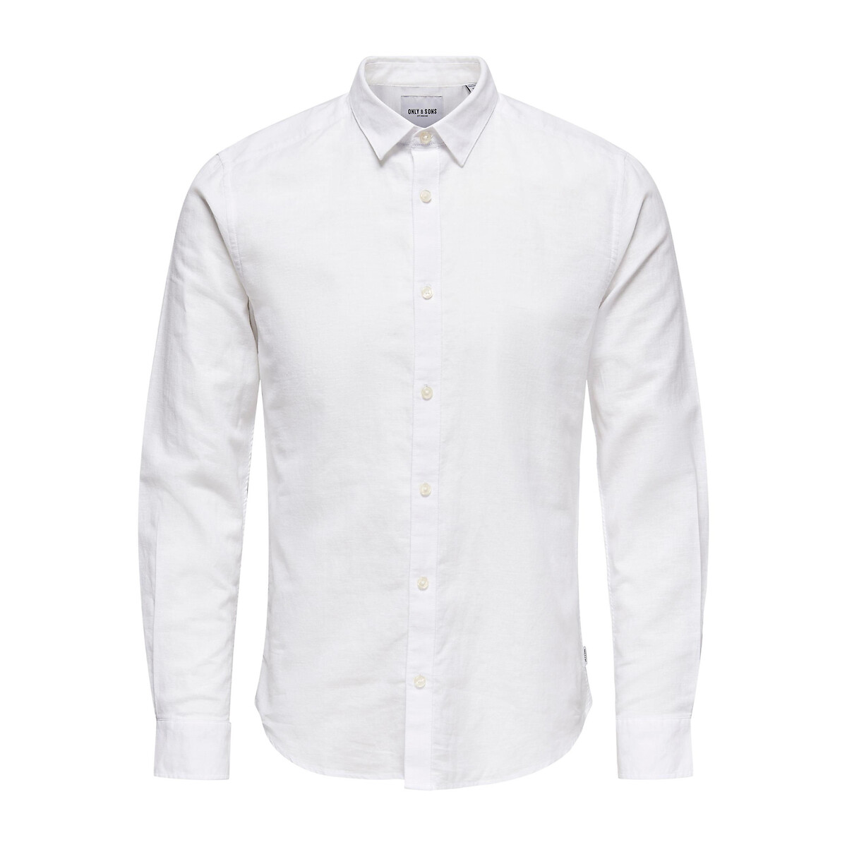 ONLY & SONS<br>Camisa slim fit em algodão e linho