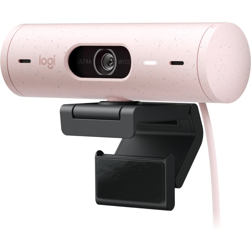 Webcam Logitech Brio 500 Webcam HD avec Deux Micros à Réduction de Bruit - Rose