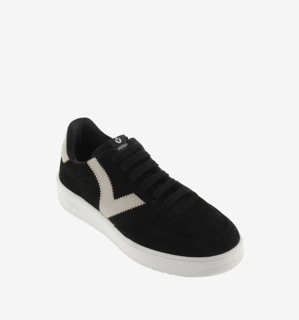 MADRID SPLIT LEATHER TRAINERSNEGRO