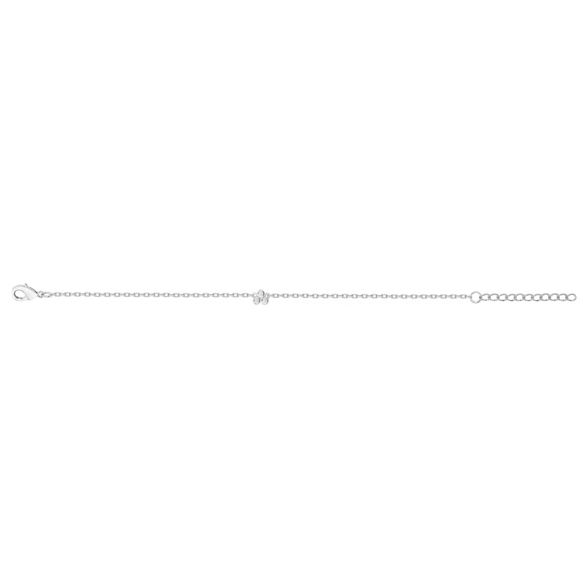 Bracelet souple mono-motif en Argent avec oxyde de zirconium blanc