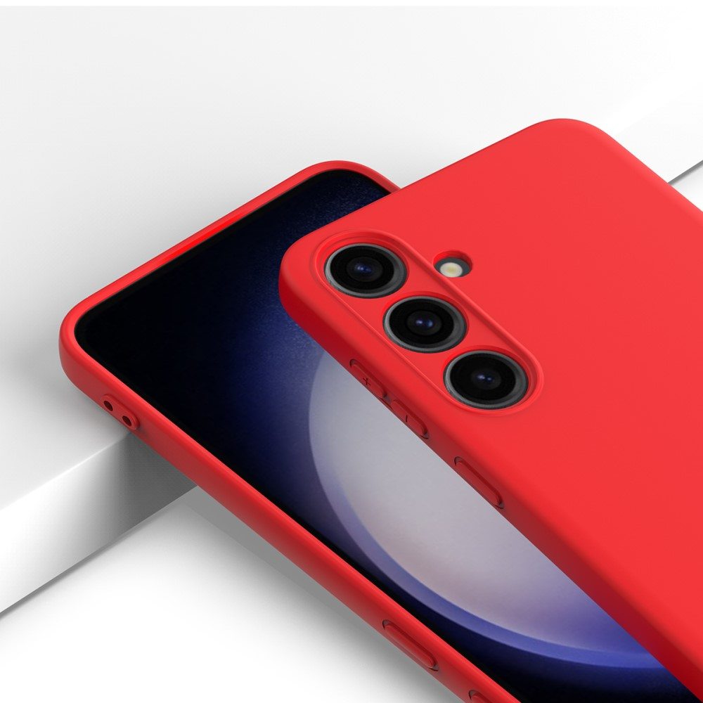 Samsung Galaxy S24  Plus Silikon Case Hülle mit Kameraschutz   Trageschlaufe - Rot