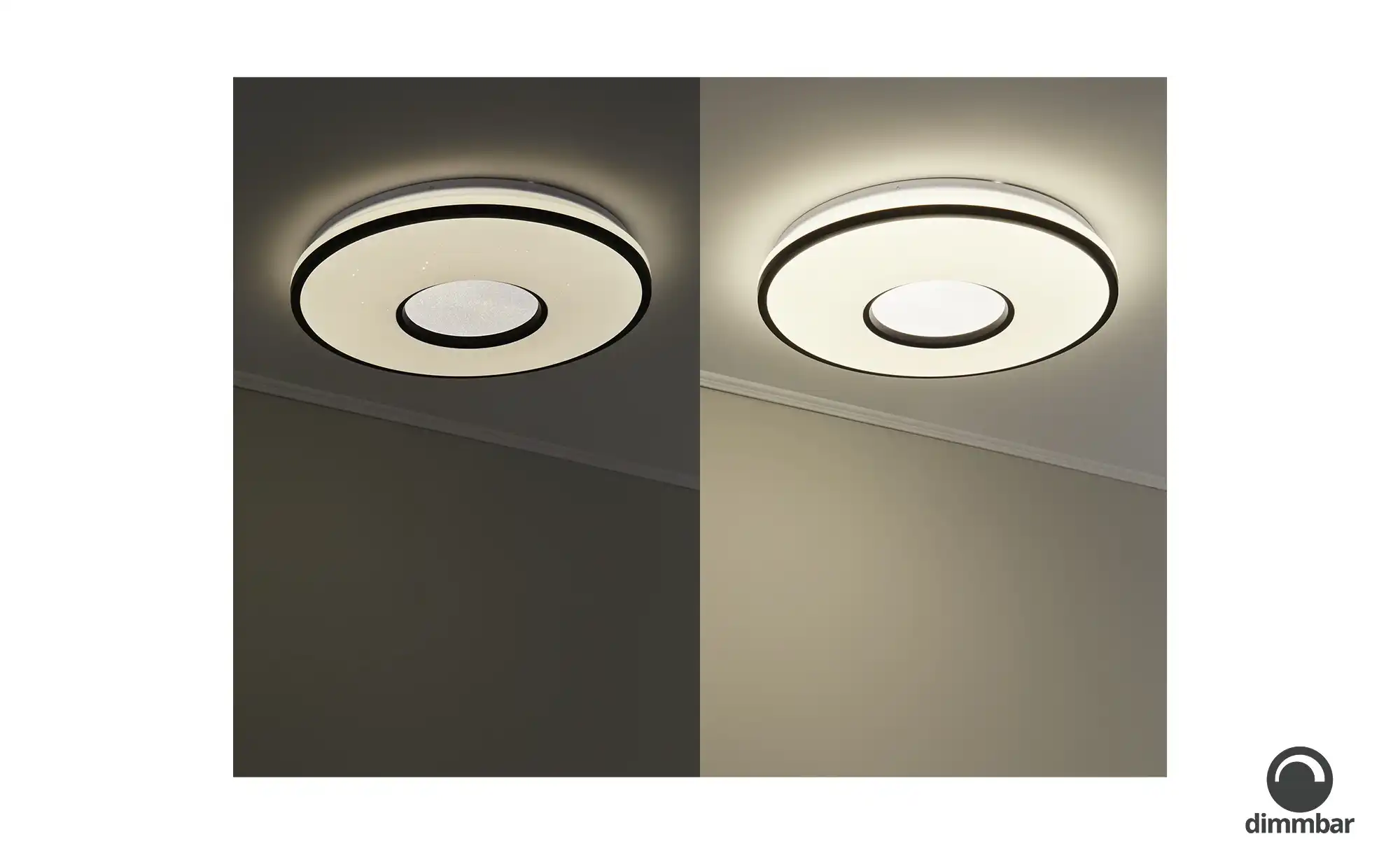 KHG LED-Deckenleuchte, schwarz mit Fernbedienung