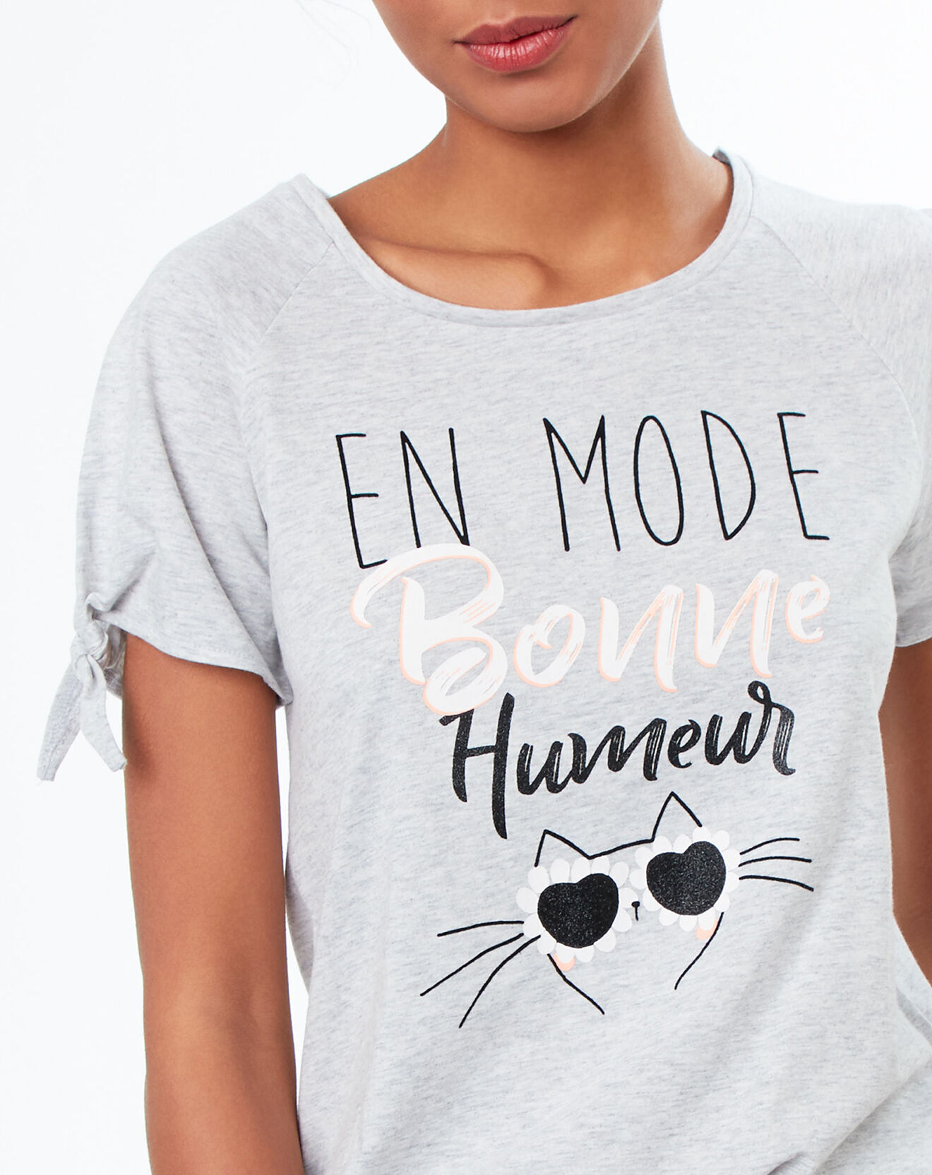Etam Haut de pyjama Delay à motif gris