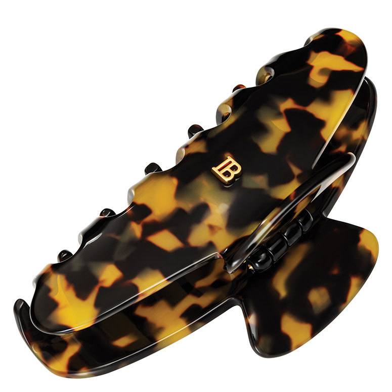 Balmain Cellulose Acetate Pince À Cheveux Large Hairclip Tortoise Shell