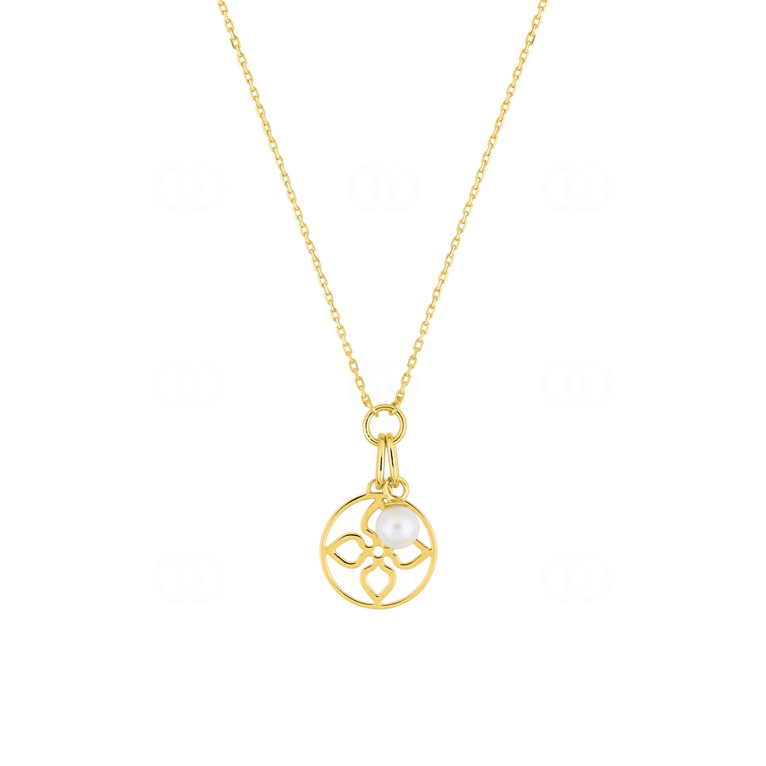 Collier 375/9 K Gelbgold mit Süsswasserzuchtperle 4.0mm