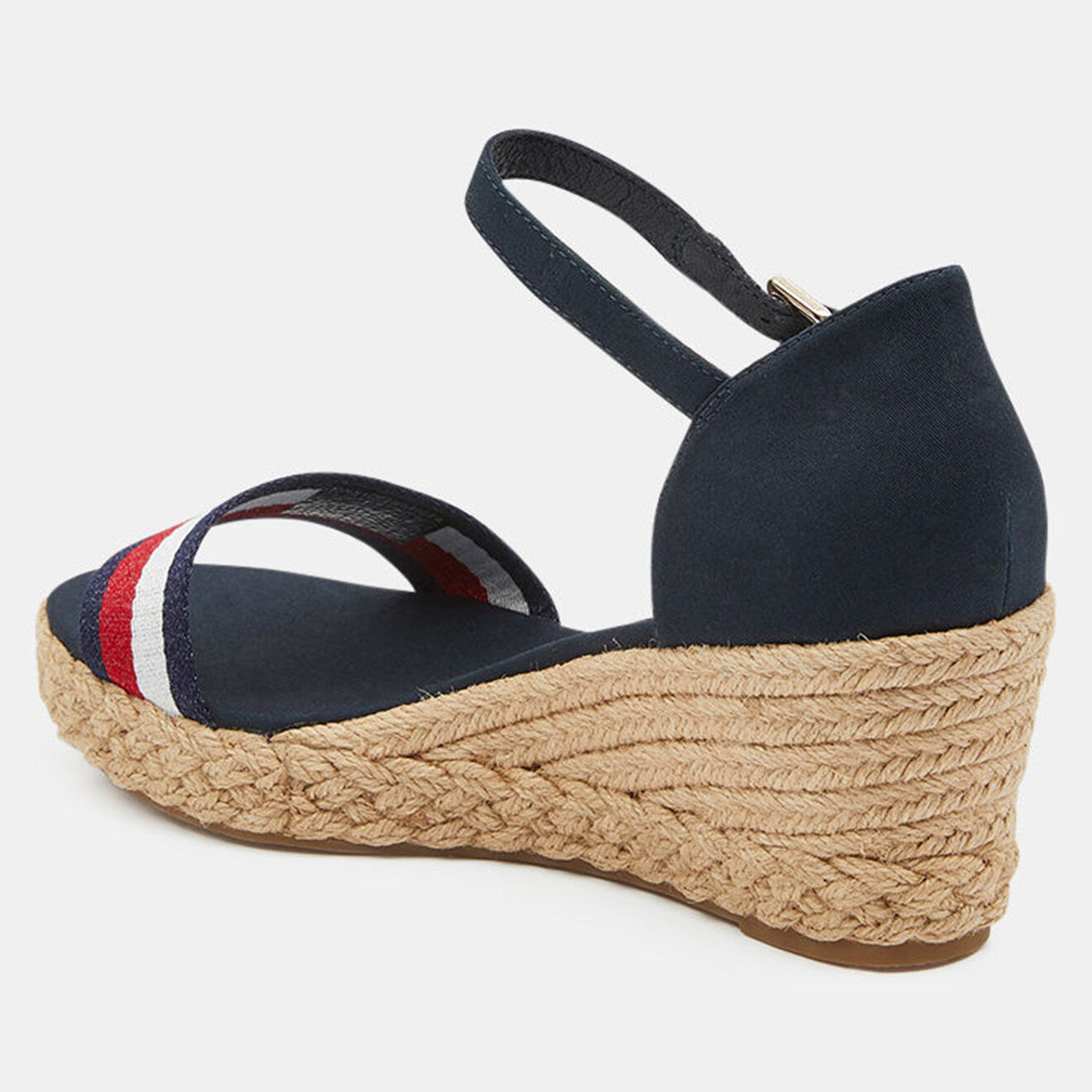 Tommy Hilfiger Sandales compensées en Toile à ruban bleues - Talon 7 cm