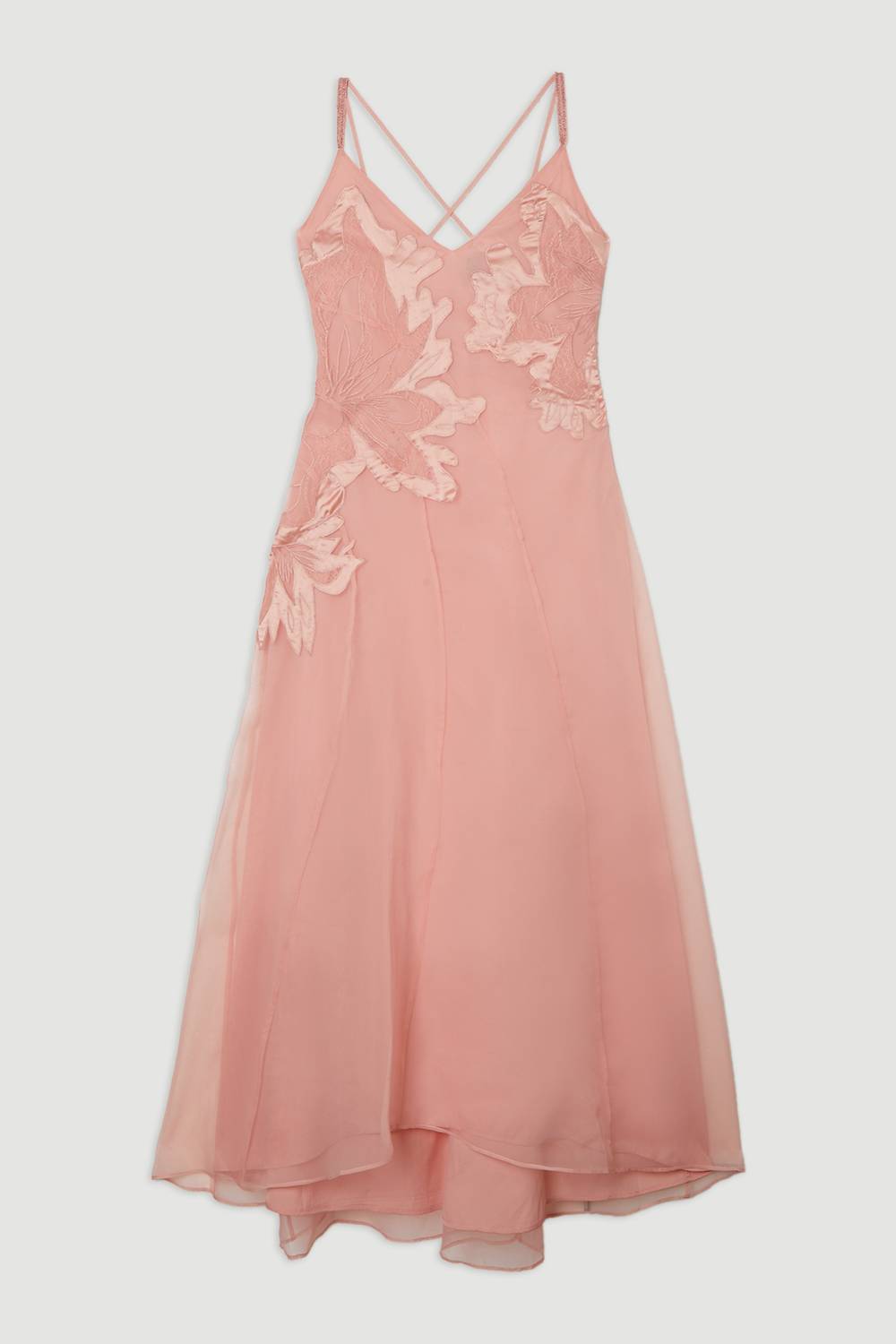 KarenMillen Robe maxi en satin avec appliqué tissé