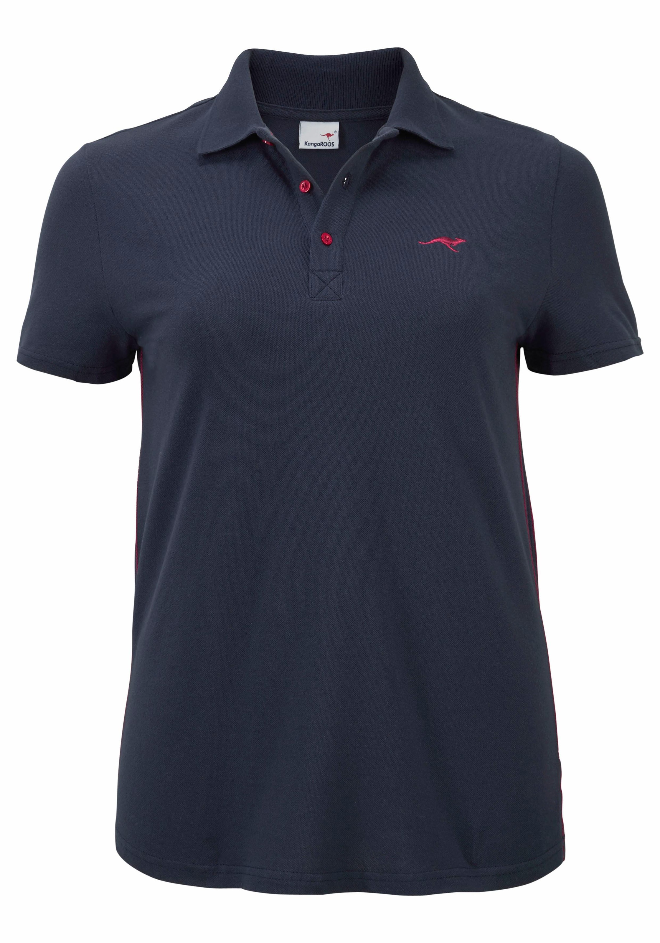 KangaROOS Poloshirt Kurzarm,  unifarben,  Polokragen,  aus Baumwolle, grosse Grössen