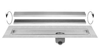 Easy Drain Multi TAF douchegoot enkele plaat 180cm m. zero/tegel design rooster RVS