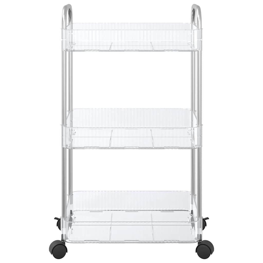 vidaXL Opbergwagen met 3 lagen 37x28x68 cm