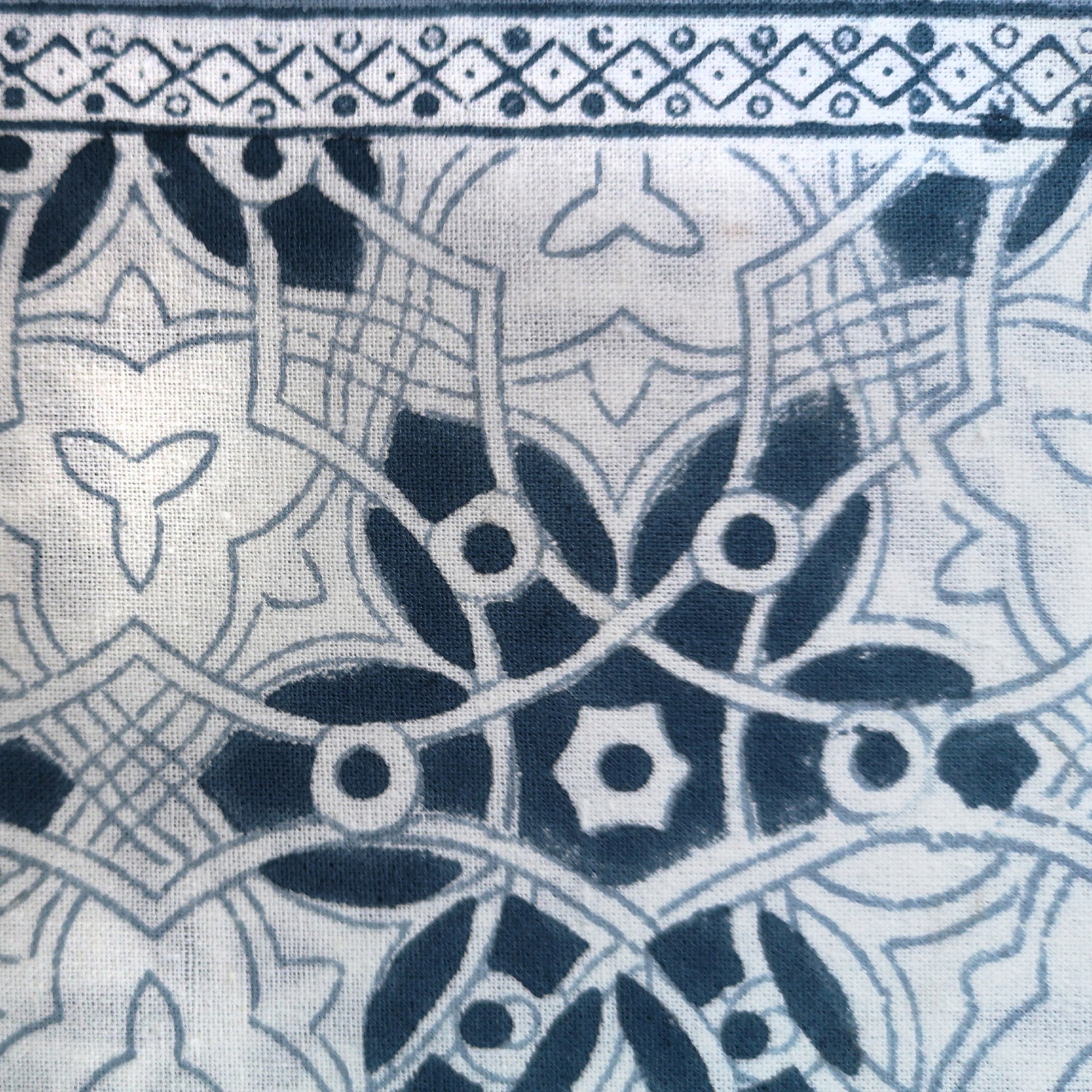 Serviette aus Baumwolle, weiß, blau, B 50 cm, L 50 cm von fischer's lagerhaus