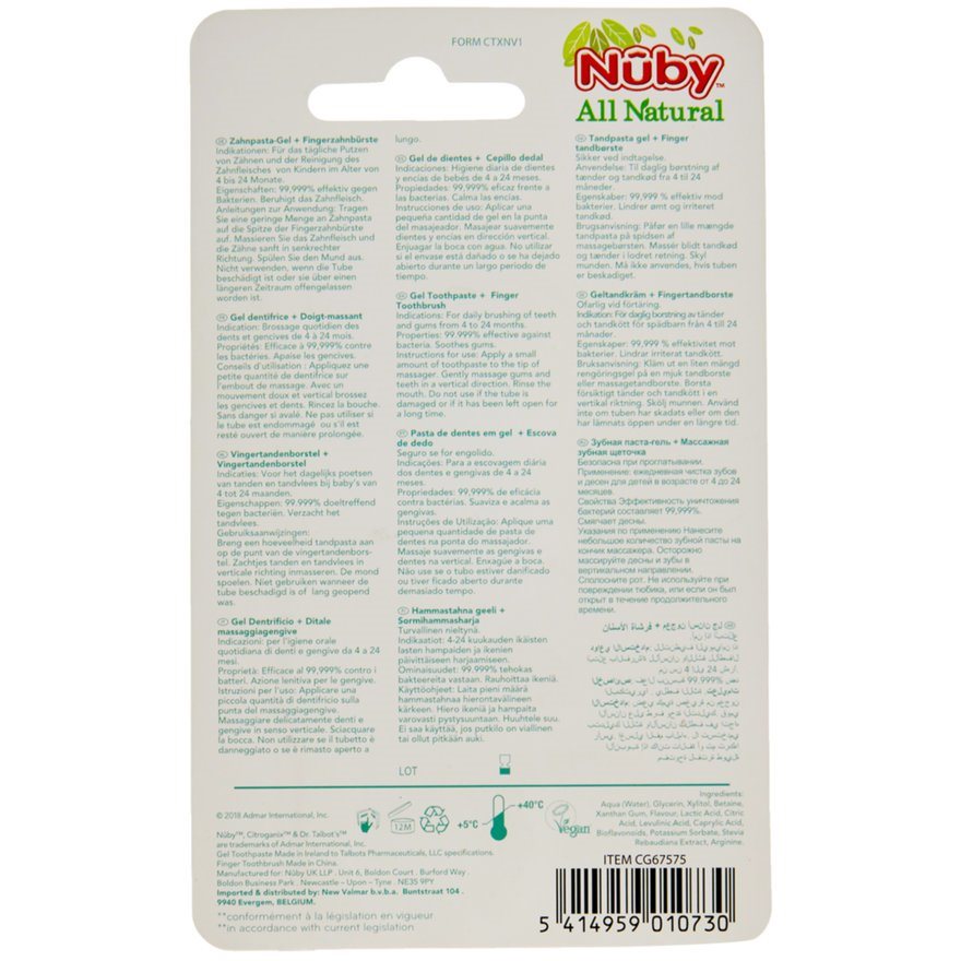 NUBY All Naturals Fingerzahnbürste und Zahncreme 20 g