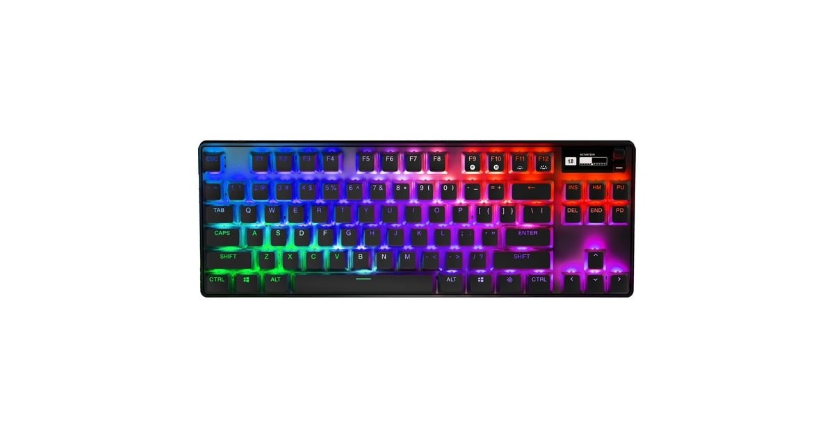 SteelSeriesApex Pro TKL Wireless, gaming toetsenbord  (Zwart, US lay-out, SteelSeries OmniPoint 2.0, RGB leds, Double shot PBT-keycaps, Bluetooth 5.0, 2,4 Ghz)