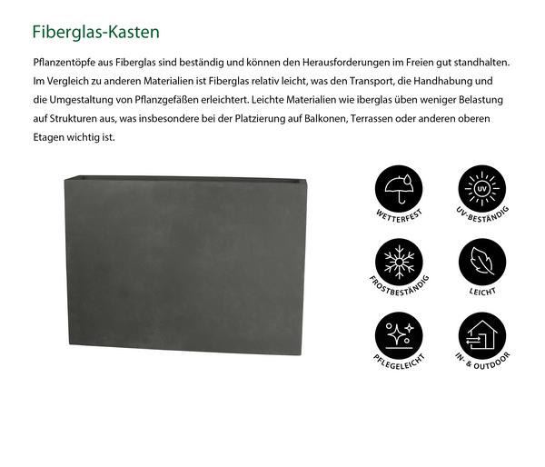 Dehner Fiberglas-Kasten, rechteckig, grau, ca.