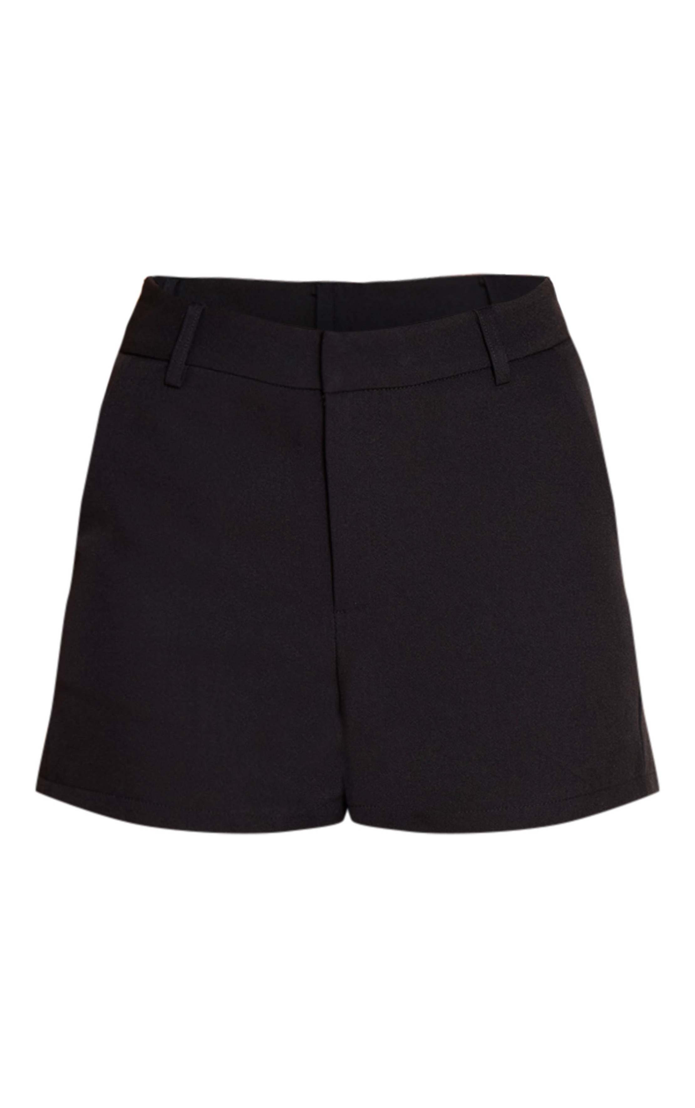 Noir Short Taille Mi-haute Ajusté Coordonné