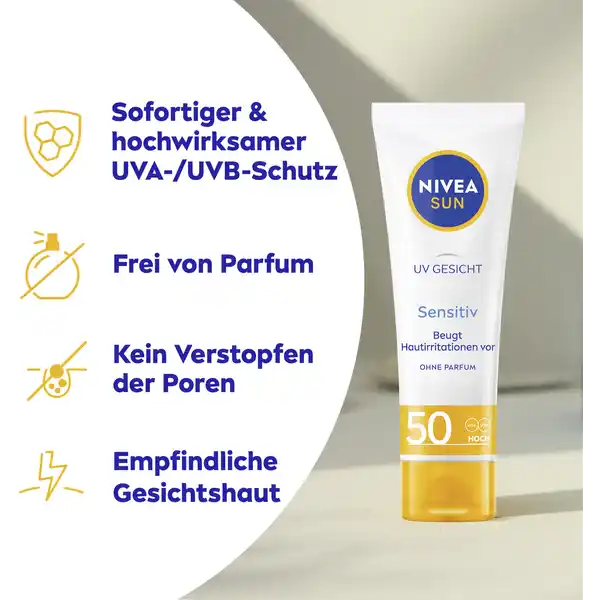 UV Gesicht sensitiv Sonnenschutz LSF 50