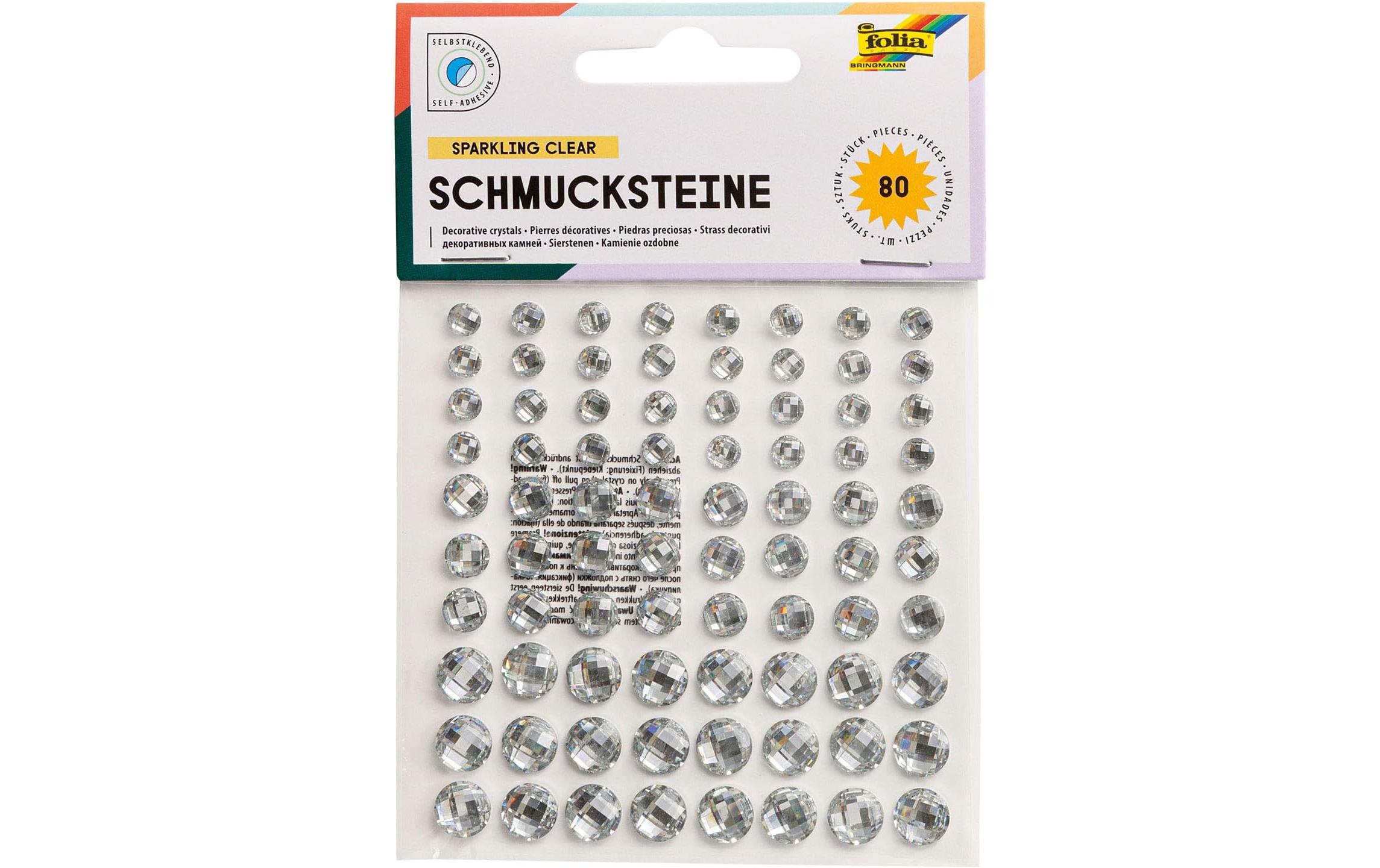 Schmucksteine Clear selbstklebend 80 StückDekosteine Klar