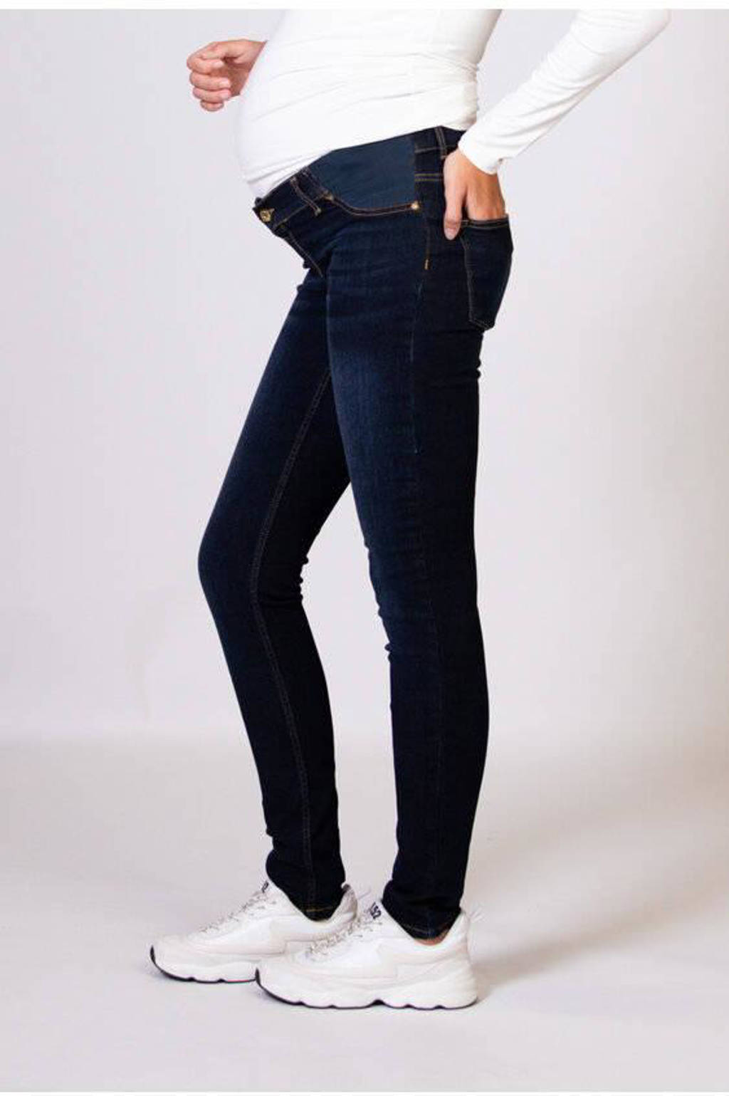 LOVE2WAIT low waist zwangerschaps skinny jeans dark wash