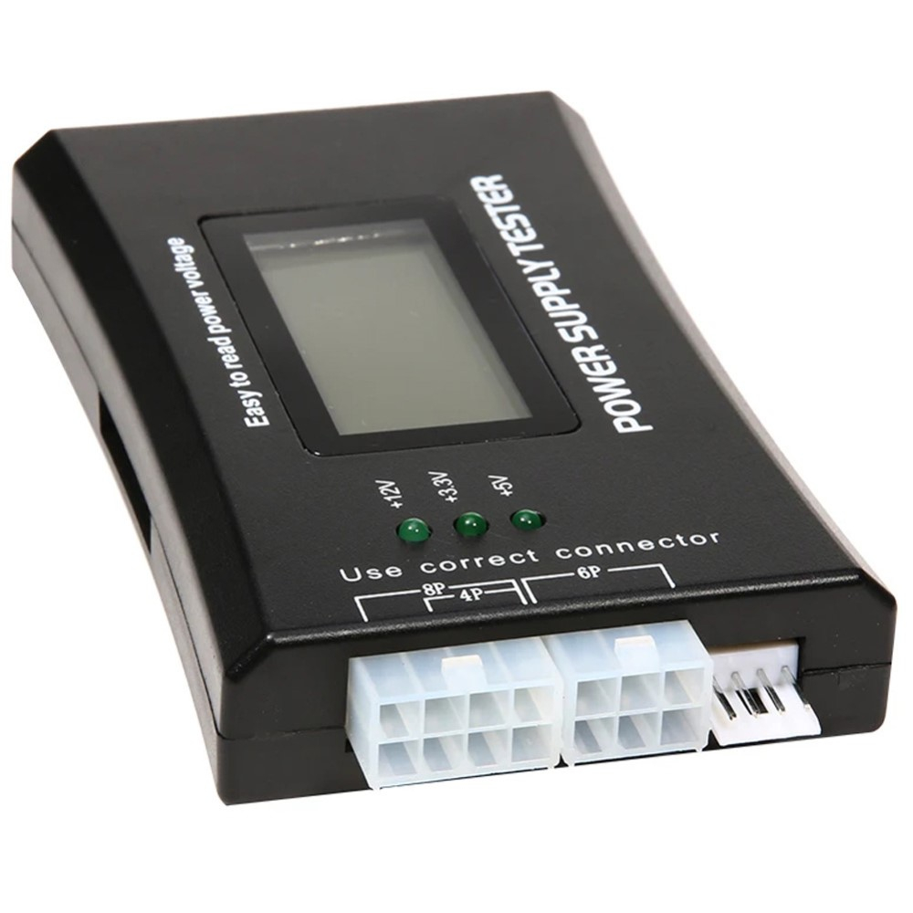 Digitaler PC Netzteil Spannungstester   LCD Display mit 20/24-pol. für ATX / mATX / mini-ATX / ITX (inkl. Warnsignal)