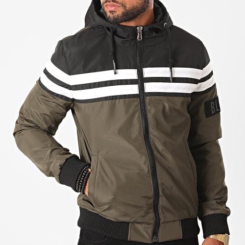 Veste Zippée Capuche S3165 Vert Kaki Noir