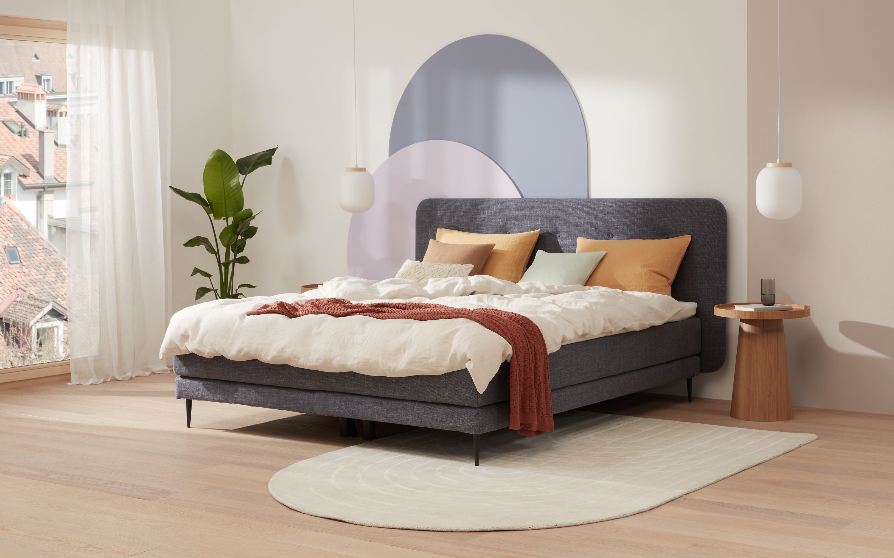 bico GOODNIGHT Boxspringbett - Dunkelblau / B: 160.0 cm x T: 200.0 cm