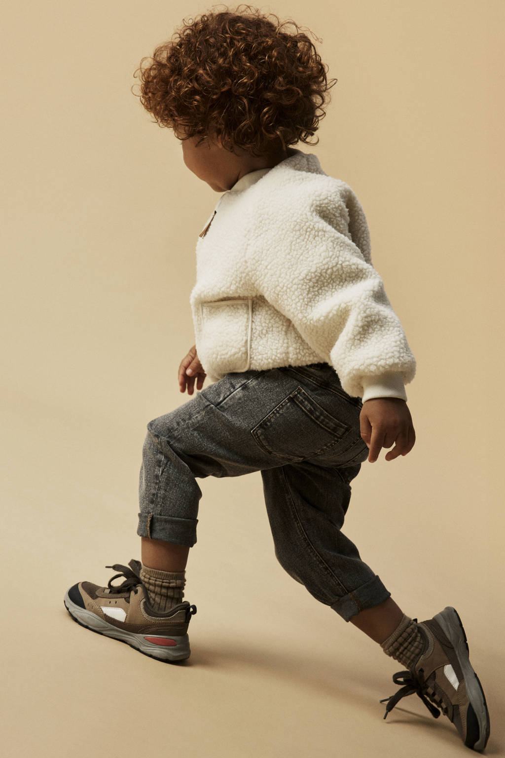 LIL' ATELIER teddy jas offwhite/bee