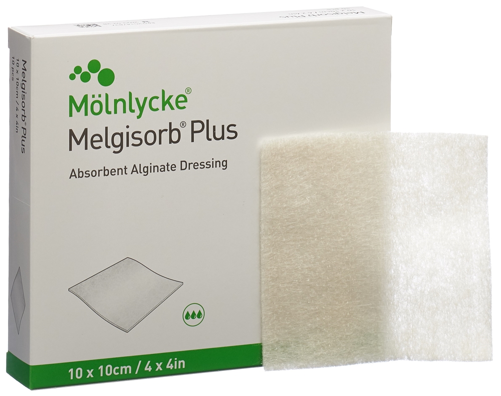 Melgisorb Alginat-Verband 10x10cm steril 10 Stk