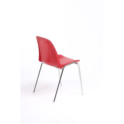 Chaise CHARLOTTE - pieds chromés sans accroche - rouge