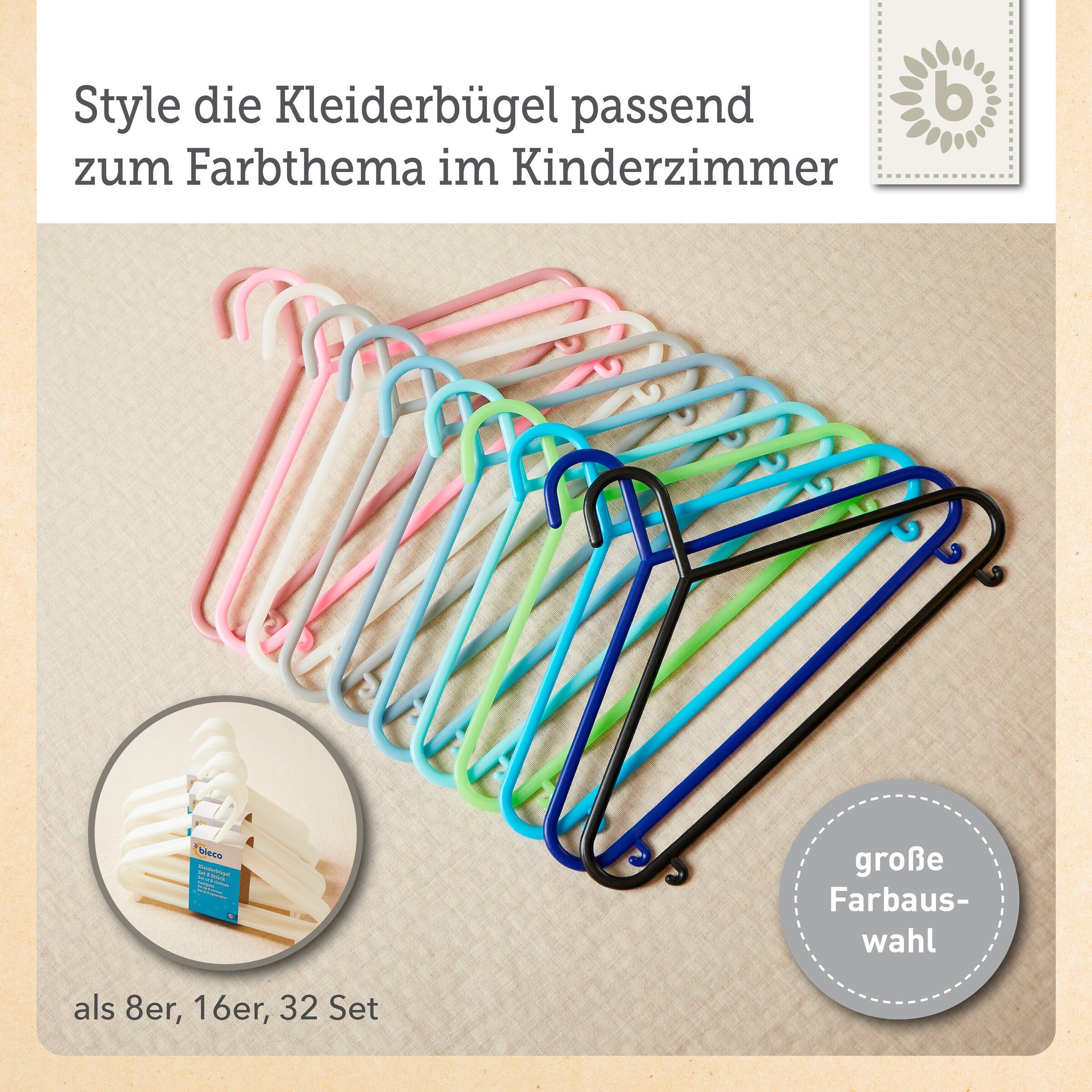 Bieco Kleiderbügel Kinder 32 St. Weiß