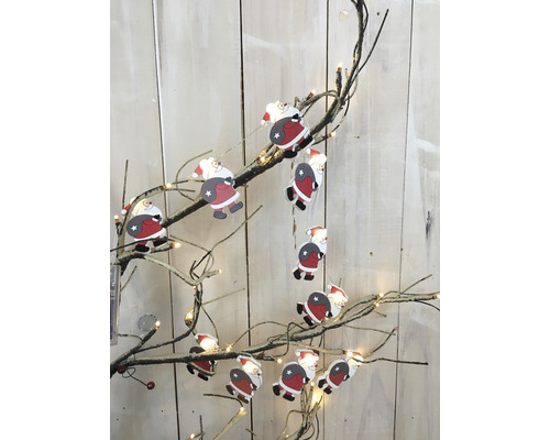 LED-lichtsnoer Santa hanglamp van hout Lafiora 90 cm + 30 cm aansluitdraad 10 LED's