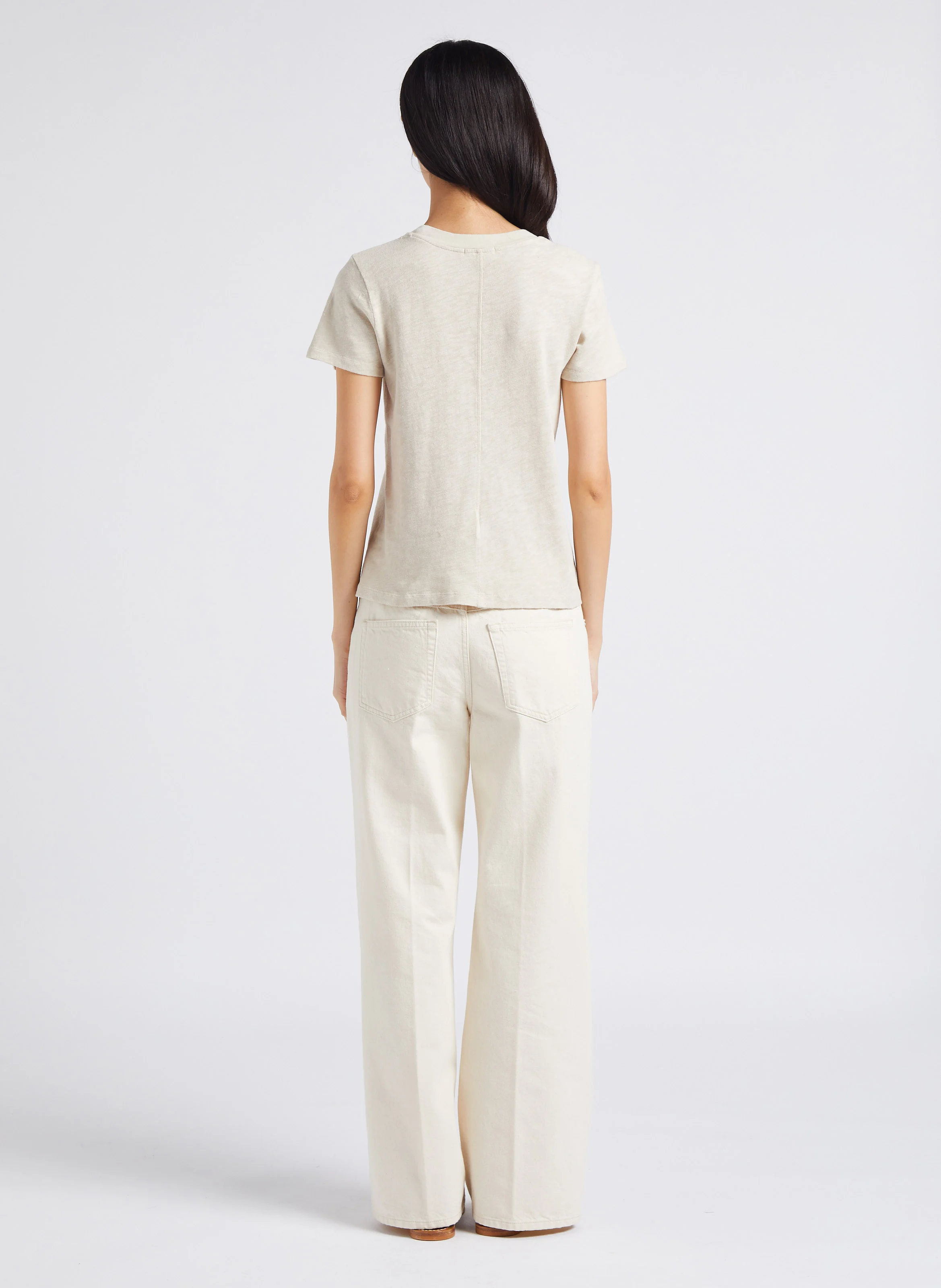 SONOMA - Tee-shirt col rond droit en coton | Beige