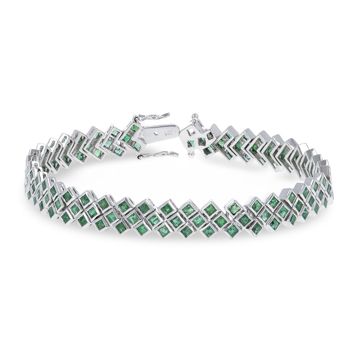 Bracelet Emeraude Multi-Rangs et Argent 925 - Aden
