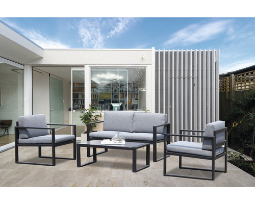 Garden Place Alice 4-zits tuinmeubelset bestaande uit: zwarte aluminium tafel