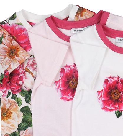 Dolce & Gabbana Gave?ske - Bodyer k/æ - 3 stk. - Hvid/Rosa