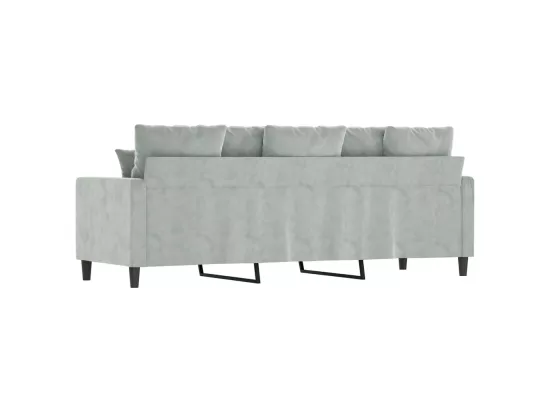 Canapé à 3 places Gris clair 180 cm Velours