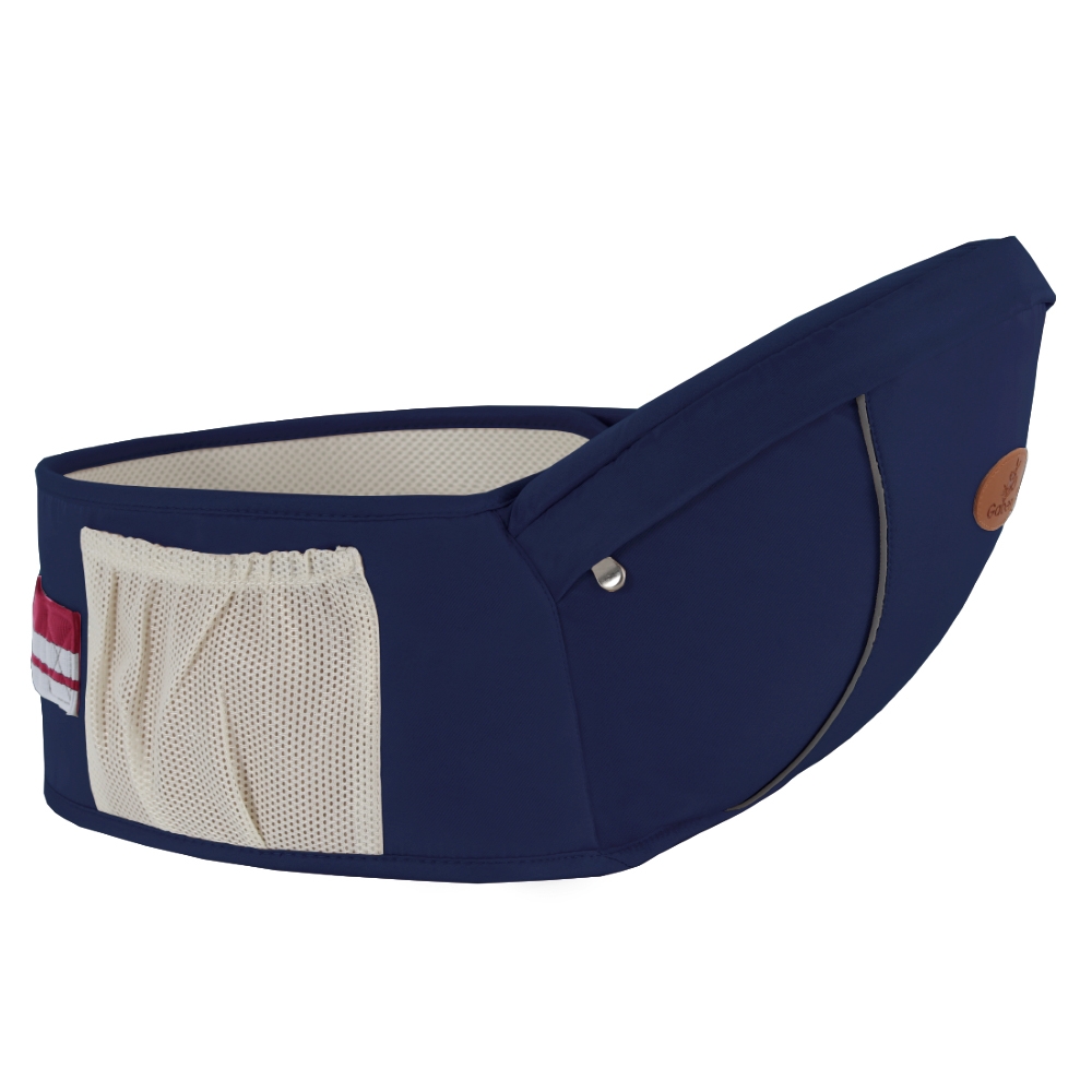 Baby Hüftsitz Ergonomische Hüfttrage Tragesystem mit Netztasche (4-15 kg) - Dunkelblau