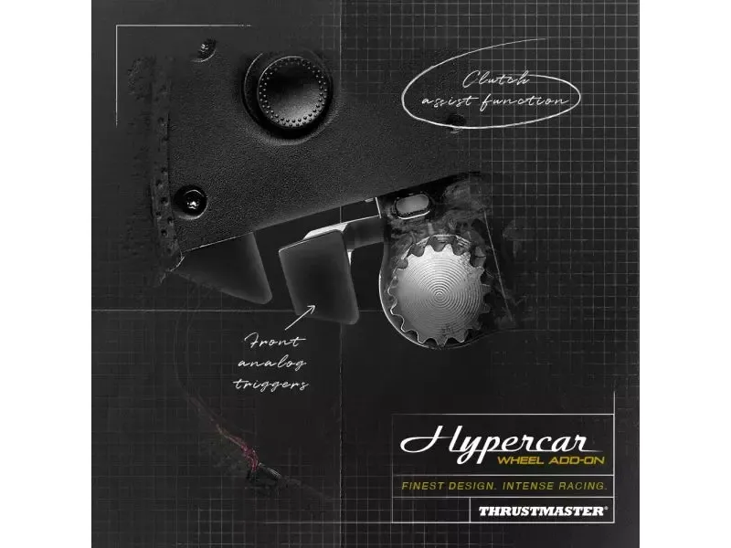 Thrustmaster Hypercar Wheel Add-On, Rat, PC, PlayStation 4, PlayStation 5, Xbox, Xbox One, Sort, Sølv, Alcantara, Læder, Thrustmaster T818, T598, Windows 10, Windows 11