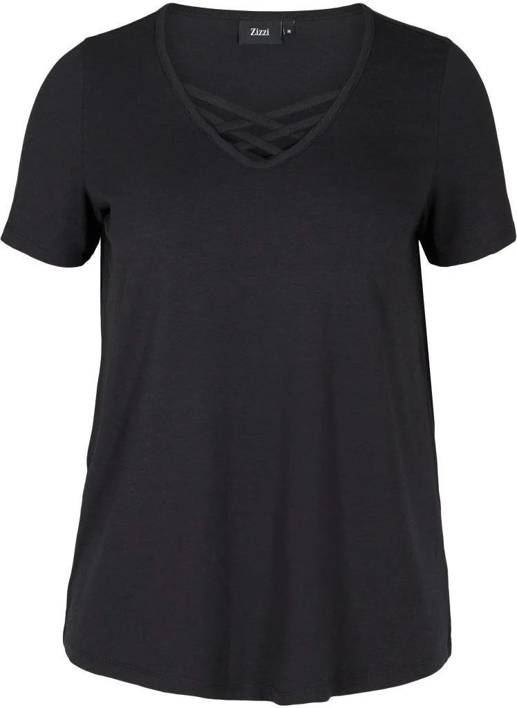Kortærmet t-shirt med v-udskæring