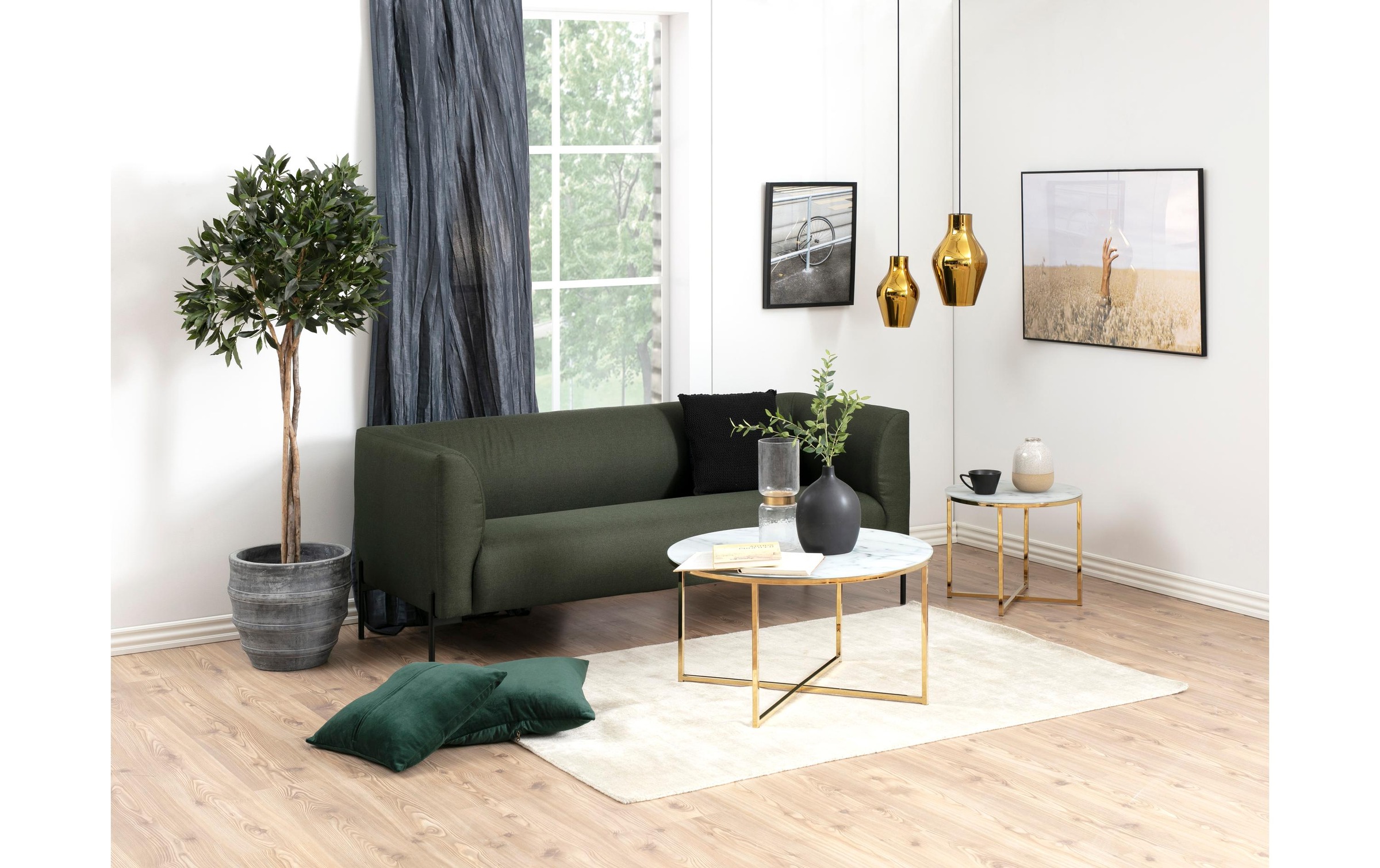 AC Design Beistelltisch »Alisma Ø 50 x 42 cm Gold/Weiss«