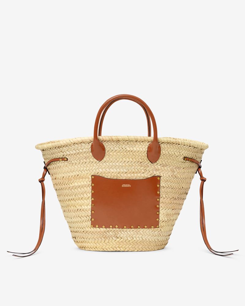 PANIER EN RAPHIA ET CUIR CADIX