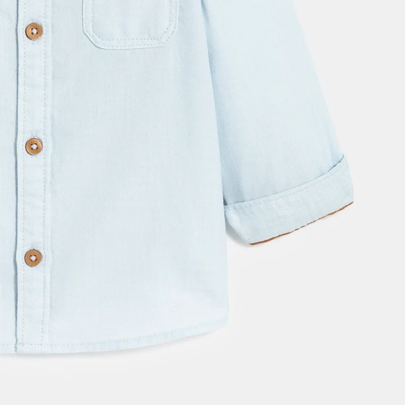 Chemise oxford bleu clair bébé garçon Bleu