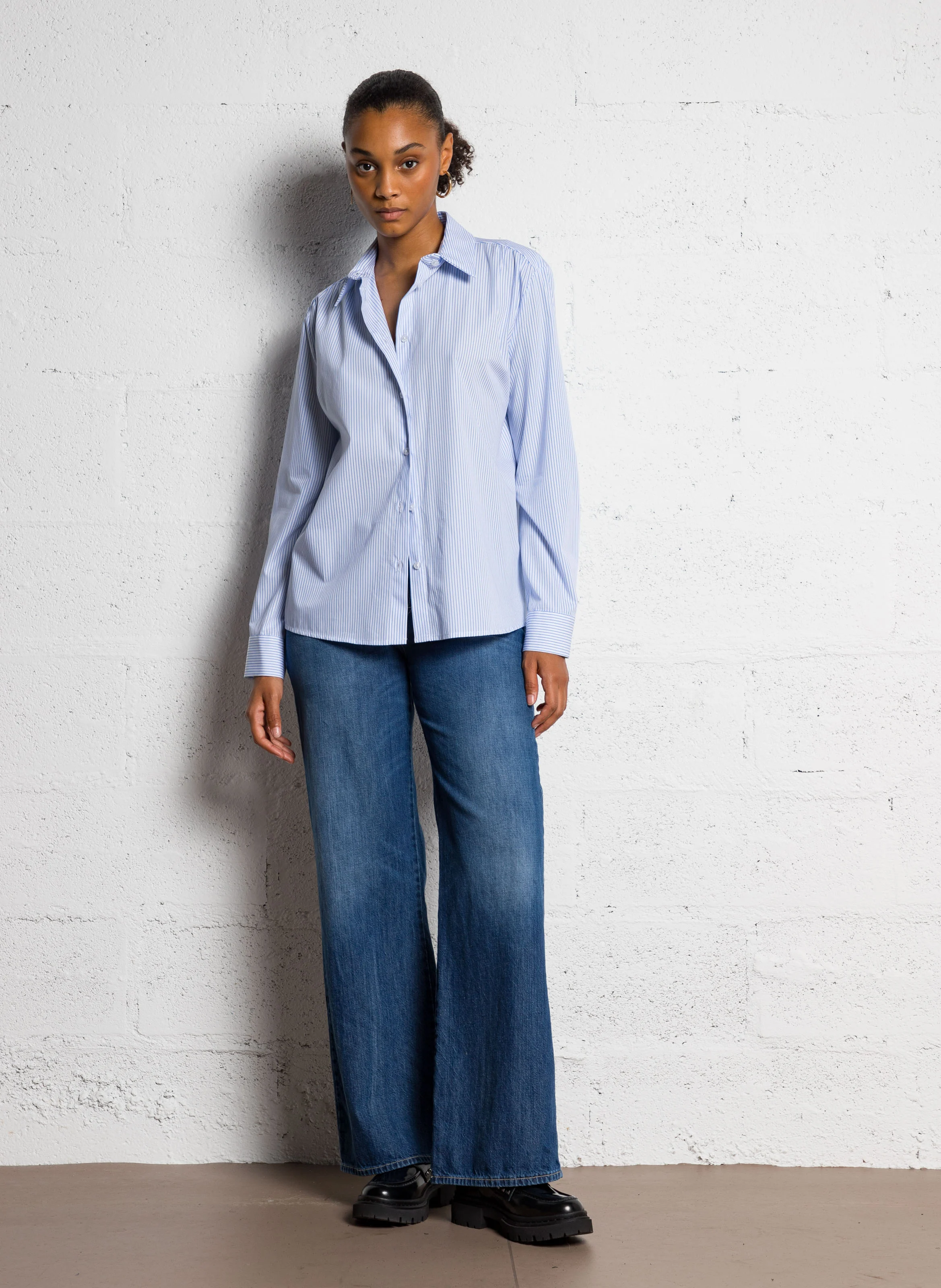 Jean droit en coton | Bleu